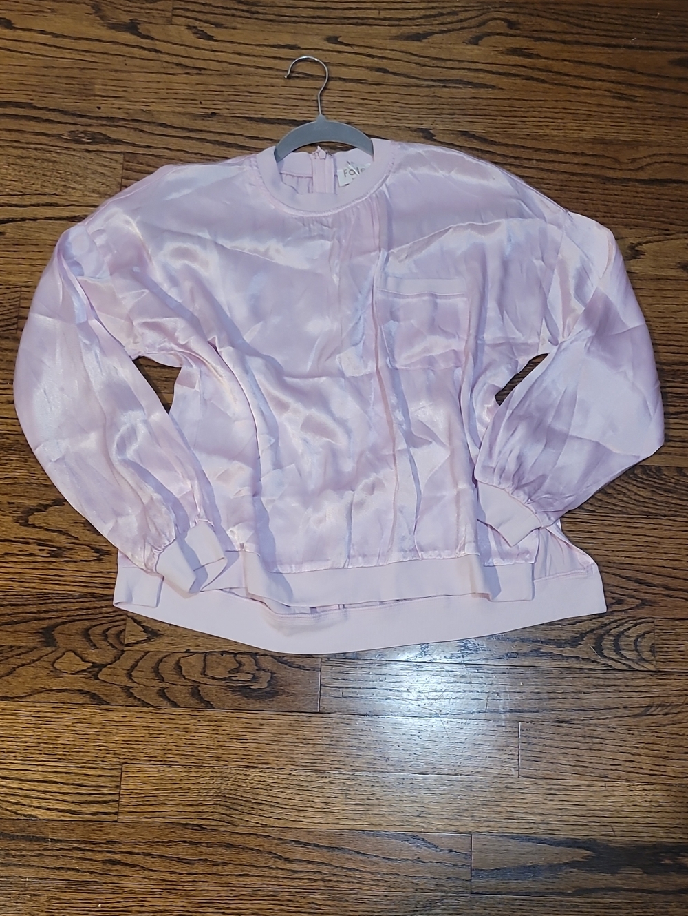 Fate Light Pink Satin Long Sleeve Jacket
